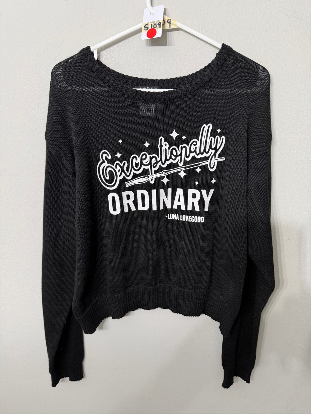 Women’s Harry Potter Black 'Exceptionally Ordinary' Crewneck Sweater Size XL